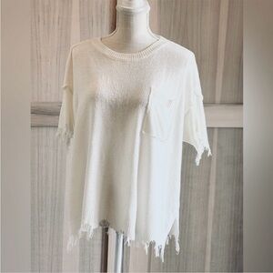 143 Story by Line Up Short Sleeve Sweater. Anthropologie | Ivory Women’s Sz-S
